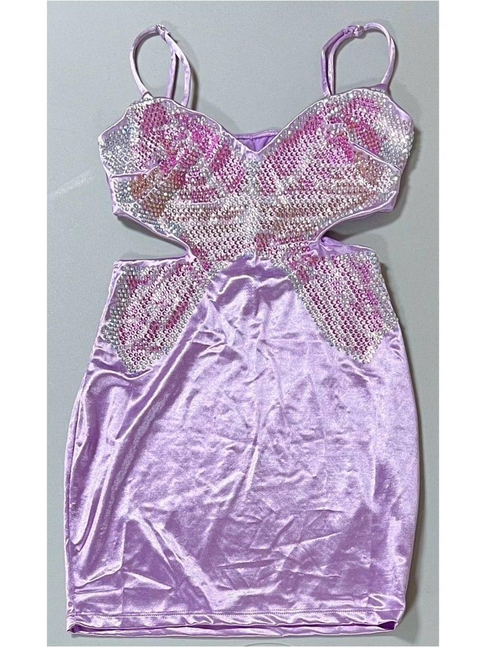 Windsor Purple Lavender Diamond Diamonds Butterfly Bodycon Mini Dress Size S 🦋✨
